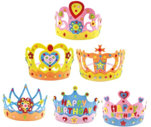 KOMBIUDA 6er-set Bastelset Mini Kronen Für Geburtstagsfeiern Partyhüte Und Handwerk Leicht Stabil Und Wiederverwendbar Für Bastelanleitungen Und Partys