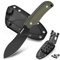 Omesio Coltello a Lama Fissa Fodero in Kydex, Coltello Da Caccia Grande a Codolo Pieno in Acciaio D2 Nessmuk, Lunghezza Totale 22,5 Cm, Manico in G10 Antiscivolo, Coltello Da Cintura per Campeggio