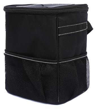 Car Bin 1pcs, Multipurpose Portable Car Garbage Bin with Lid and Storage Pockets, Leak-Proof Car Interior Bin for Tidy Use, Foldable and Waterproof Car Accessories for Interior, Adjustable Straps