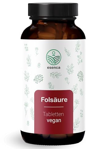 Esenca Folsäure Tabletten – 400 Tabletten – 400 µg Vitamin B9 pro Tag