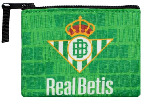 Monedero Real Betis Balompié Cartera la Vida en Verde Escudo 12x10cm | Producto Oficial.