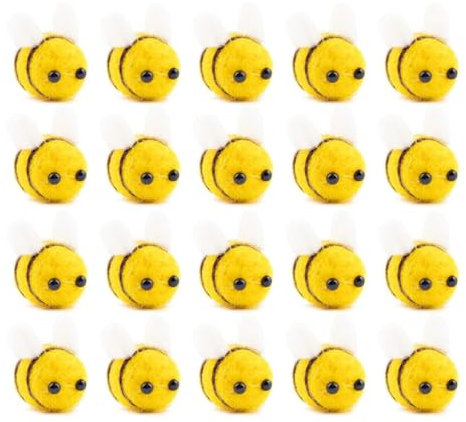 AEIOPRS 20 Stück Bienen Kostüm Haarreif und Stulpen für Erwachsene Wollfilz Handwerk für DIY Haarspangen Schmuck und Kleidung