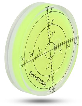 Bubble Spirit Level, 60x60x12mm Messwerkzeug Runde Rundpegel Blase mit Skala zum Nivellieren von Phonographen, Kamera, Plattenspieler, Stativ, Teleskop