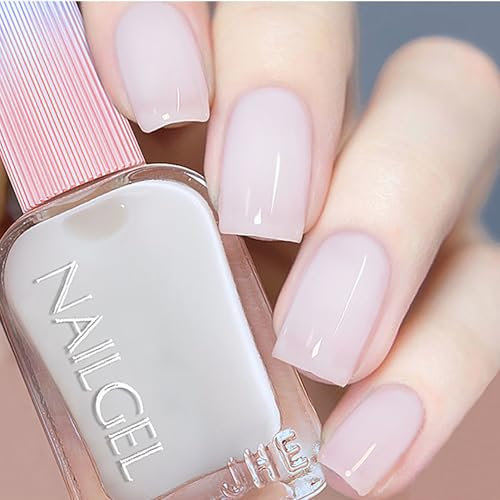 Elegant Milky White Nail Polish – Translucent Soft Effect – 60 Seconds Quick Dry – Peelable – Non-Toxic, Eco-Friendly – Perfect for Natural Nail Charm