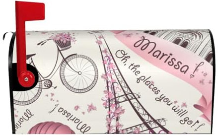sttung Briefkastenabdeckung mit Motiv Hund und Paris Towe-Druck, stilvolles Design, schützen und verschönern Sie Ihren Briefkasten noch heute