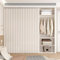Koncey Tenda Scaffale Antipolvere, Tende per Armadietti Cucina, Piegare Tendina Sottolavello, per Armadio, Bagno, Mobile Lavatrice, Facile da Installare(off-White,W 180 x H 200 CM)