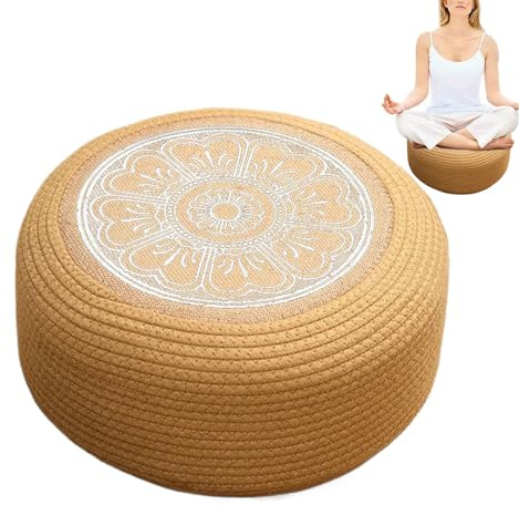 Yhsioaklo Sitzsack aus Rattan – Ottoman und Fußstütze für den Außenbereich, weiches Kissen für den Außenbereich, Terrasse, Garten, Pool, Lounge