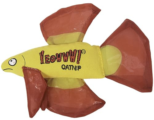Yeowww! Mo Betta Fish Cat Toy – Filled with 100% Organic American Catnip – Durable Fish-Shaped Catnip Toy for Cats and Kittens, Interactive Play and Exercise – Premium Quality Cat Toy