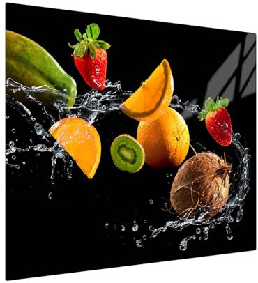 Herdabdeckplatte – Gehärtetes Glas Schneidebrett & Ceranfeld Abdeckplatte 1 Teilig 60x52 – Hygienisch & Rutschfest – Schutz für Induktion, Ceran - Splash - SFArt