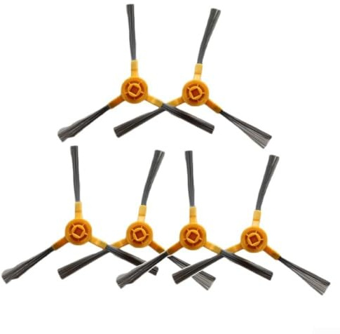Feeshoppher Seitenbürsten-Ersatz-Set für Hosome G9070 2000pa Roboter-Staubsauger, Set mit 6 Kehrbürsten, entworfen, um tief in Teppichfasern zu gelangen, für gründliche Reinigung und einfache Pflege