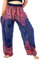 Lofbaz Haremshose Damen Boho Yogahose Pumphose Hippie Hose Kleidung Festival Outfit Sommerhose Leicht Sommer Hosen - Rose 1 Dunkelblau XXL Große Größen