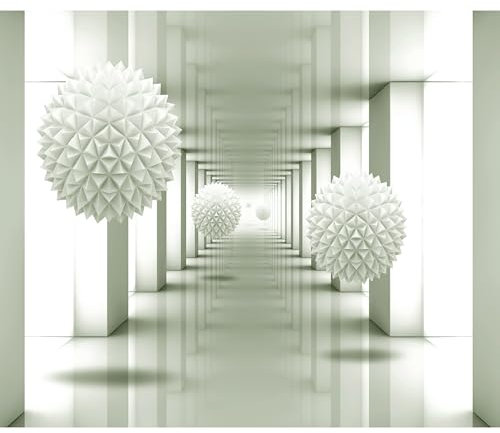 decomonkey Fototapete 3d Effekt Abstrakt 400x280 cm XL Design Tapete Fototapeten Vlies Tapeten Wandtapete Vliestapete moderne Wandbild Wand Schlafzimmer Wohnzimmer Architektur Modern Kugeln