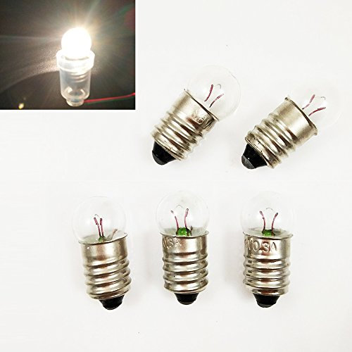 Miniature Screw Base Light Bulb E10 4.5V / 0.3A 1.35W Lamp Flashlight Torch Work Light (Pack of 10)