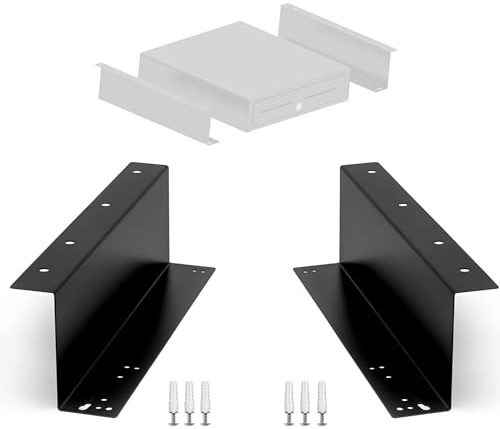 POS VALLEY - Montagehalterung für Kassenschublade Unterbau - 2 x Schienen, für 33cm und 41cm Kassenladen, Einfache Montage, Robuster Stahl - Montageschiene, Halterung, Kassenlade, Kasse, Geldschublade