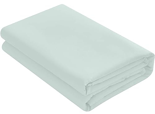 HOME ACE Non Iron Percale Flat Sheet King Size Bed Duck Egg, 180 Thread Count 100% Poly Cotton Top Sheets Kingsize Bedding, Polycotton Duck Egg King Size Bed Sheet, Kingsize Bed Cotton Flat Sheet