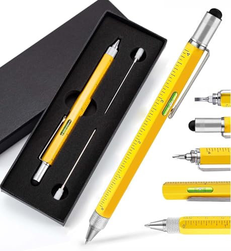 Xndryan Multi Tool Pen Gifts for Men, 6 in 1 Multitool Pen Set Gadgets Tools for Men Gifts for Dad, Birthday Gifts for Him Boyfriend Husband