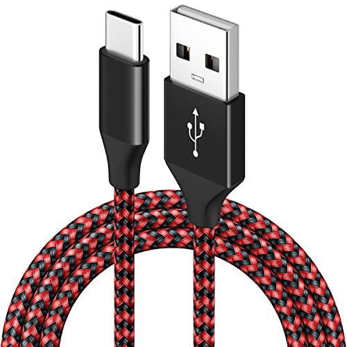 BIBTIM Cable Cargador USB C 2M, Rápida 3A Tejido USB A a C 480 Mbps Transferencia de Datos Compatible Con Samsung Galaxy Sony Xperia Huawei Pixel HTC