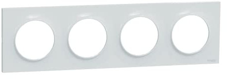 Schneider Electric - Odace Styl, plaque Blanc Recyclé 4 postes horizontaux ou verticaux entraxe 71mm - S510708