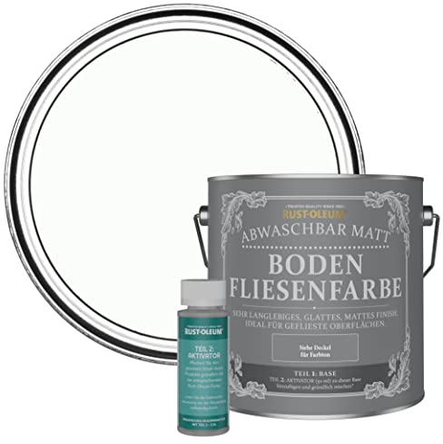 Rust-Oleum White Washable Matt Floor Tile Paint - Moonstone 2.5L