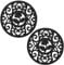 Coloch 2 Pack Cast Iron Trivet with Pegs, 12cm/4.6 Round Metal Trivet with Vintage Patterns Rustproof Hot Pot Holder Pads for Serving Hot Dishes, Pans, Pots, Tea Pots, for Kitchen Counter Top, Black