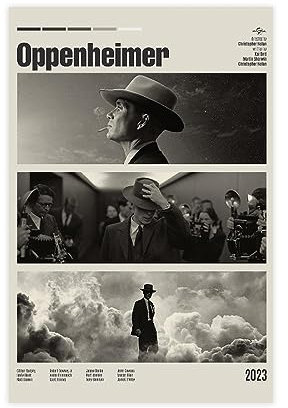 EMIGOS Oppenheimer, Christopher Nolan, Retro-Film-Poster, Leinwand-Poster, Wandkunst, Dekordruck, Bild, Gemälde für Wohnzimmer, Schlafzimmer, Dekoration, ungerahmt, 40 x 60 cm