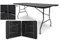 BDW Klapptisch - Schwarz - Eckig - mit Metallbeinen und Kunststoffplatte - für Garten Camping Grill Balkon Buffet Catering - Klappbar - Koffer-Tisch mit Tragegriff - Platzsparend - 240 x 75 cm