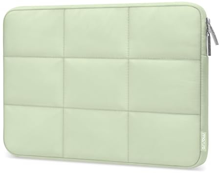 MOSISO Puffy Laptop Hülle Tasche 13-13,3 Zoll, Kompatibel mit MacBook Air/Pro 13, HP, Dell, Lenovo, Asus Notebook, Rechteck Gesteppt Puffer Laptop Tragetasche, Laptop Sleeve für Frauen, Salbei Grün