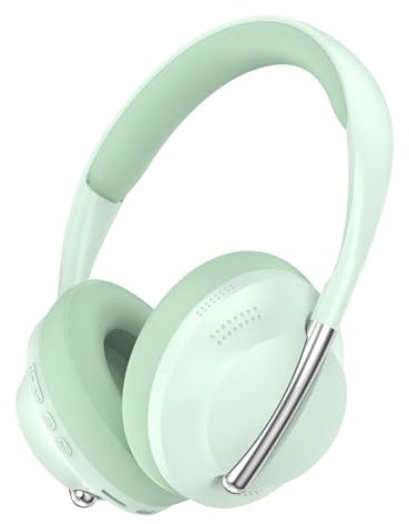 ND NEXT DESTINATION Auriculares Inalámbricos de Bluetooth 5.3 con Bass y Sonido Estéreo Casco Diadema Over Head Audífono de Oído Abierto (Verde)