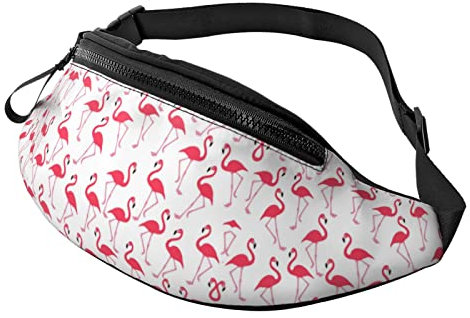 Bauchtasche für Damen und Herren, modisch, verstellbar, für Reisen, Sport, Spazierengehen, Rosa Flamingo-Muster, Einheitsgröße