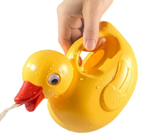 Linda regadera de pato – Regadera de jardín pequeña, macetas amarillas de dibujos animados | Regadera de piscina segura para interiores, regaderas ligeras con forma de pato para viajes de baño