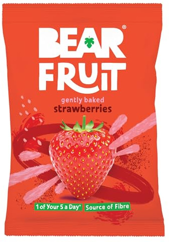 BEAR Fruit Dried Strawberry Pack - Gently Baked Fruit - Healthy - Vegan - 35 g