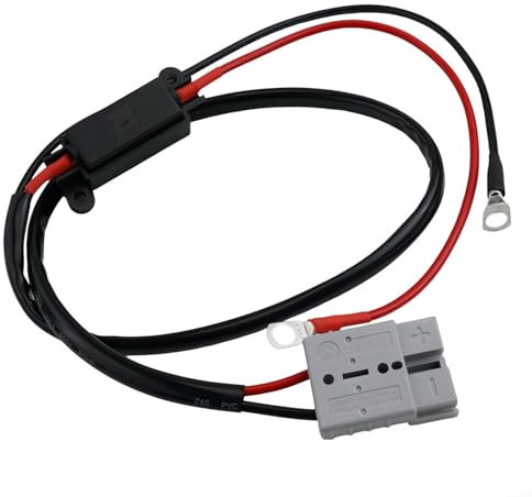 Bebykilemi 50A Battery Quick Connect Disconnect Cable Kit With 40A Fuse For Boat RV For ATV Winch Trailer Electrical Equipment Silver Plated