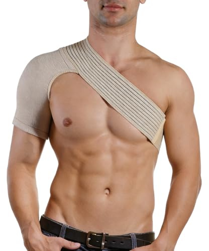 Soporte de Hombro para Hombre y Mujer, Hombreras Deportivas Protección, Vendaje de Hombro Transpirable y Ligera, Ajustable Deportivas Hombrera Ortopedica para Alivio del Dolor, Deporte, Bursitis
