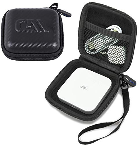 CASEMATIX Portable Credit Card Reader Scanner Case For Square Contactless Point of Sale Chip Reader and Charge Cable