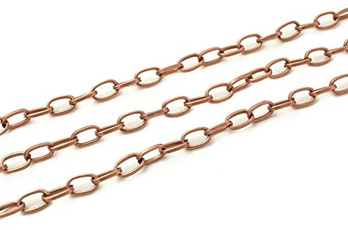 2 m ovale Gliederkette in antik Kupfer, 6,8 x 4 mm von Vintageparts, DIY-Schmuck