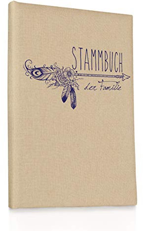 Hochzeitideal, Stammbuch der Familie Serie Boho Leinen Goldgrau (Motiv7)