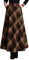 Bossy Damen Vintage High Waist Wool Blend A-Line Long Maxi Rock mit Tasche - Rot - Groß