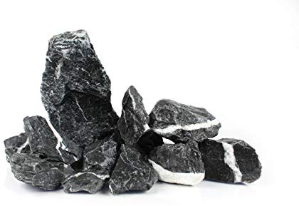 TM Aquatix Fish Tank Stones Rocks for Aquarium - Natural Decoration - Improves Water Parameters - Perfect for Caves Shelters (15kg, Dark Grey)