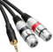 Tisino Dual XLR Buchse auf 3,5 mm Stereo-Mikrofonkabel, unsymmetrische Doppel XLR auf 3,5 mm Aux Mini Jack Y-Splitter Breakout-Kabel - 3 m