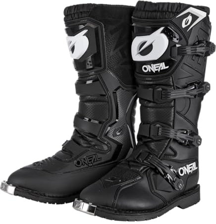 O'NEAL | Stivali Motocross | Enduro Motorcycle | Comfort grazie al manicotto Air-Mesh, quattro fibbie, materiale sintetico di alta qualità | Stivali Rider Pro | Adulto | Nero | Taglia 43