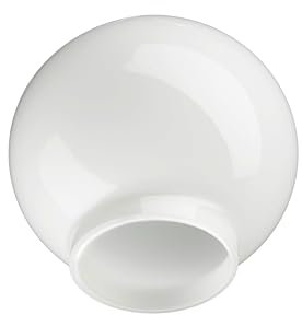 LUMIS Glass Globe Lampshades, Clip-on, Replacements for Ceiling/Wall/Floor Lights, White, 11.5cm Dia. (4½”), Neck: 5.5cm (2⅛)