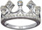 RING Krone/Echt Silber 925 mit Zirkonia/Art Deco Design/Steinfarbe: klar weiss/modern cool trendy hip/Online Shop Schmuck kaufen / 59048