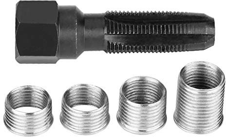 Für Zündkerzenreparaturset M14 - Gewindebohrwerkzeug, 5-Teilige Zündkerze Aus Kohlenstoffstahl Gewindebohrwerkzeuge Mit Einsätzen Zur Reparatur Von 14-Mm-Zündkerzen