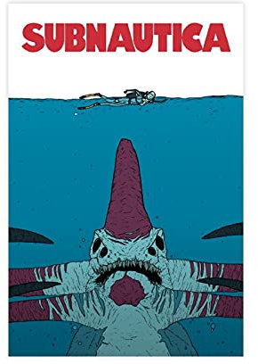 LINYUYI Subnautica 17 Leinwand-Poster, Schlafzimmerdekoration, Sport, Landschaft, Büro, Raumdekoration, Geschenkrahmen: 30 x 45 cm
