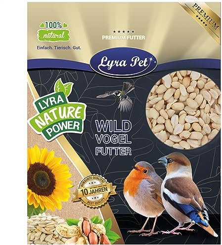 Lyra Pet® | 25 kg Erdnusskerne Halbe Blanchiert | Nährstoffreiches Streufutter | Wildvogelfutter Ganzjährig | Erdnüsse ohne Schale | Energiespender für Alle Wildvögel | Sommer und Winter