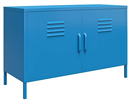 DHP Furniture Cache 2 Door Metal Locker Accent Cabinet Blue
