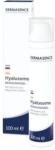 DERMASENCE Hyalusome Reinigungsgel, 100 ml, sanfte Gesichtsreinigung bei feuchtigkeitsarmer Haut, entfernt Make-up und Schmutz, mit Glycerin und Pflanzenölen, vegan, seifenfrei, parfümiert