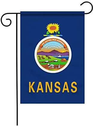 Mflagperft Kansas State Gartenflaggen, 30,5 x 45,7 cm, doppelseitig, lebendige Farben und lichtbeständig, kleine Kansas Hofflaggen für Innen- und Außendekoration (Kansas)