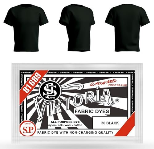 HOPS Viktoria Textile Dye, Machine Washable (Black), 10g - Fabric Color, Clothing Dyeing