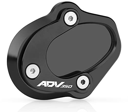 CXEPI Motorrad Seitenständer Vergrößern Fuß-Verbreiterung Ständer Platte Pad für ADV350 ADV 350 2021 2022 2023 2024,Schwarz